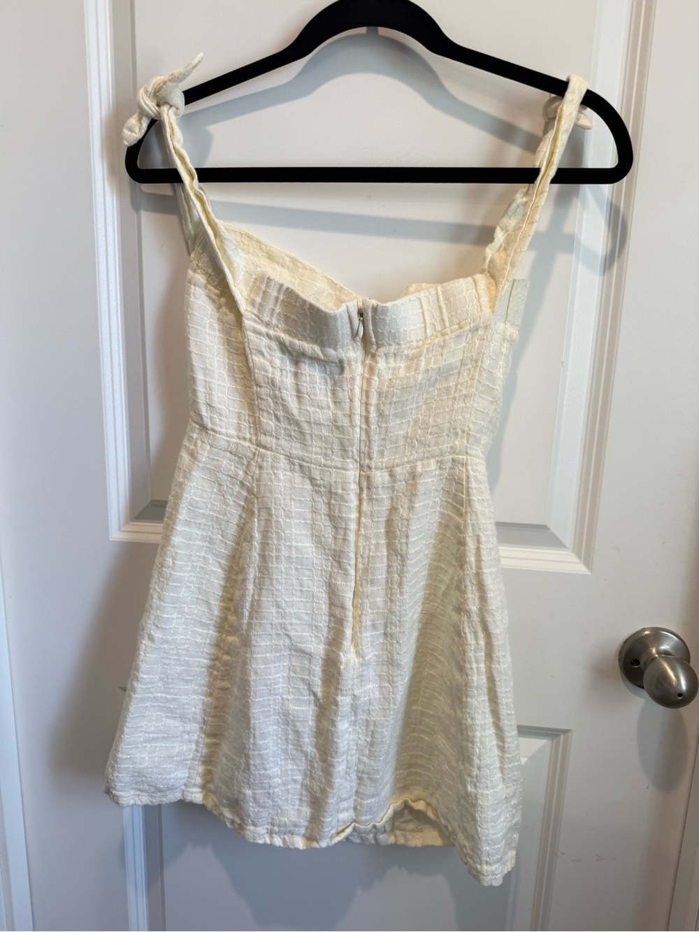 Reformation Arnaut Mini Linen Yellow Tie Dress Size 4 - Picture 6 of 7